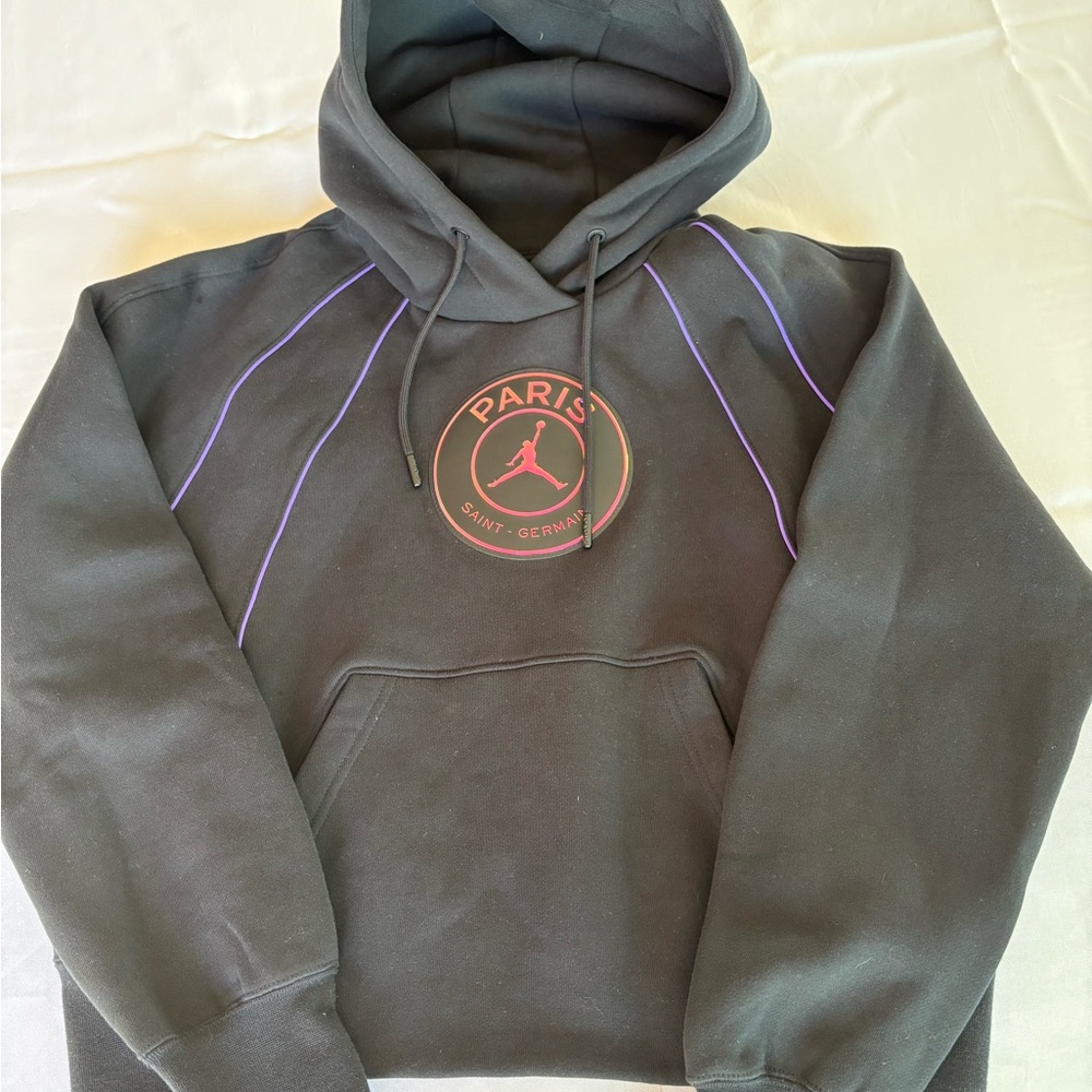 Jordan Paris Black Hoodie with Purple Details